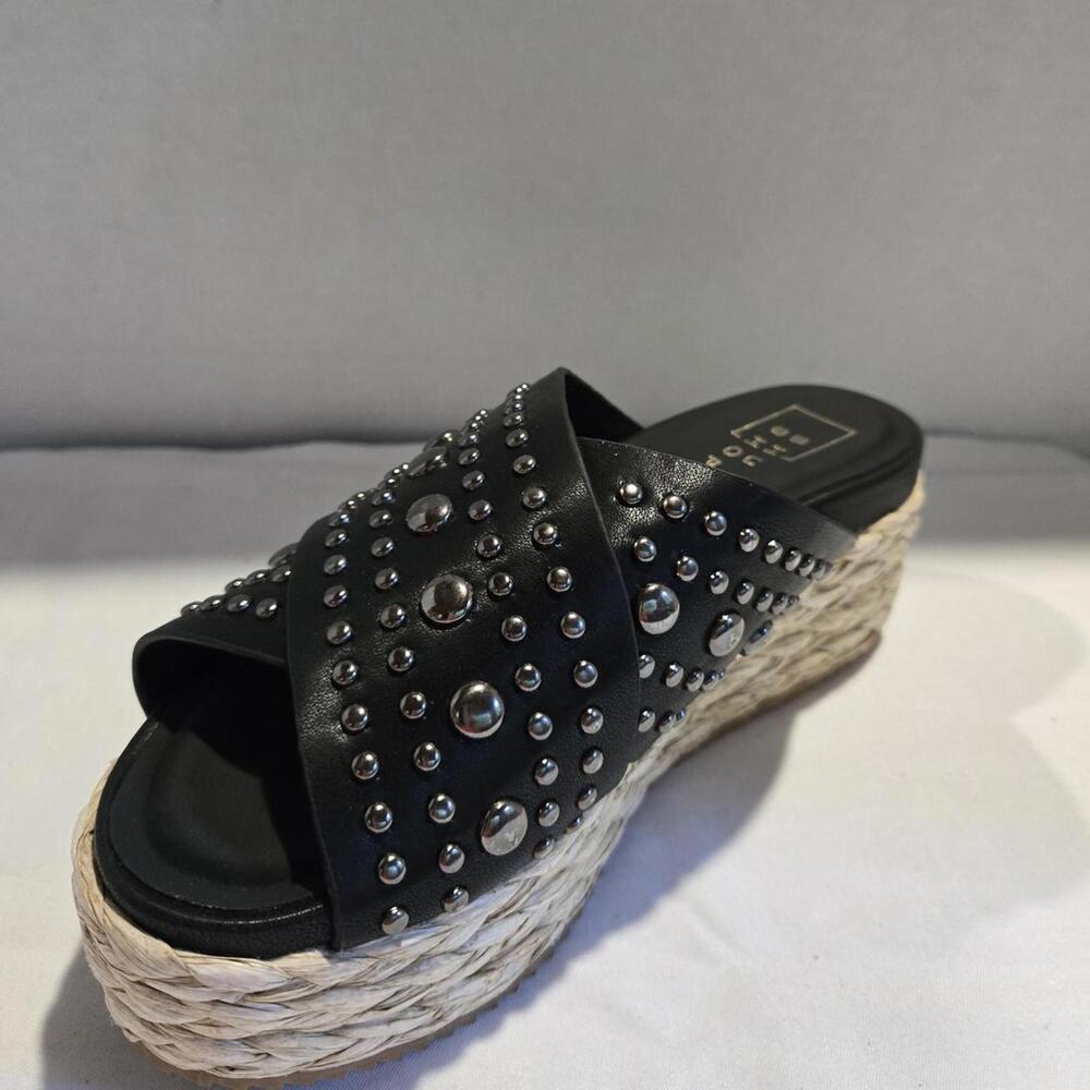 Brand New Black and silver studded platform sandals #glamour